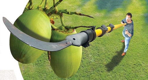 FESTEL Skytuch Multipurpose Shock Proof 6-to-18 Foot Extendable Telescopic Pole with (3 Attachments) Tree Pruning Saw, Coconut Plucker and Fruit Picker Hand-Powered