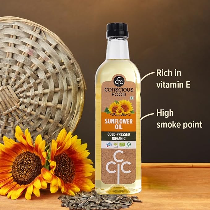 Cold Pressed Sunflower Oil | 1 litre | PET Bottle | Cooking Oil | High in Antioxidants, Delicious & Healthy