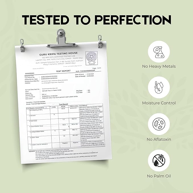 Cold Pressed Rice Bran Oil - 5 Liter | Bottle | Kolhu/Kacchi Ghani/Chekku | 100% Pure & Natural | Chemical-Free | Wood Pressed Rice Bran Oil for Cooking (5l (Pack of 1))