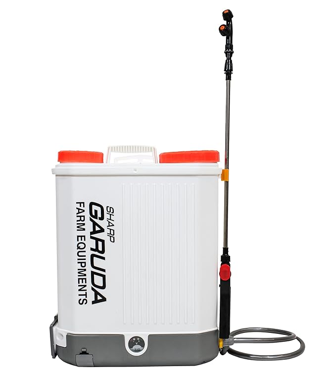 SHARP GARUDA Battery Sprayer For Agriculture 16L - High-Performance Spray Pump For Efficient Farming And Gardening Tasks, Single Motor 12V 8Ah Spray Machine For Agriculture, White