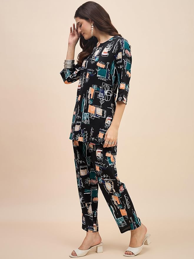 Truvon Fashions Women Cord Set, Kurta and Pant Set