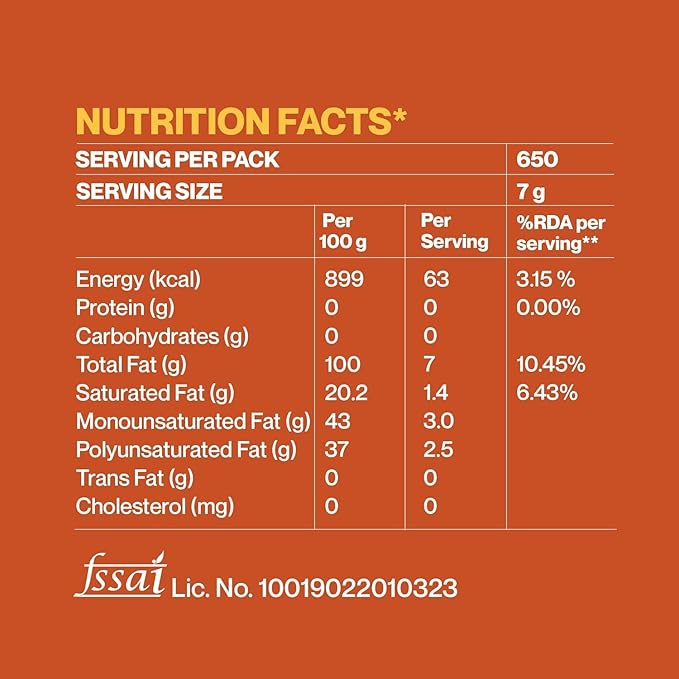 Organics Rice Bran Oil 5L | Cold Pressed Cooking Oil Suitable for Stir & Deep Frying | containing Oryzanol Improves Heart Health, Reduces Cholesterol, has Low Calorie