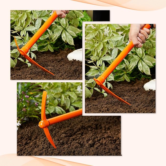 Solimo 3-Piece Garden Tool Set | Big Shovel, Cultivator & Weeder | Terrace Gardening Accessories