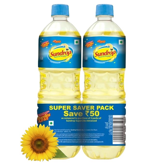 Superlite Advanced Sunflower Oil, 1700g (850g -Pack of 2, Super Saver Pack)