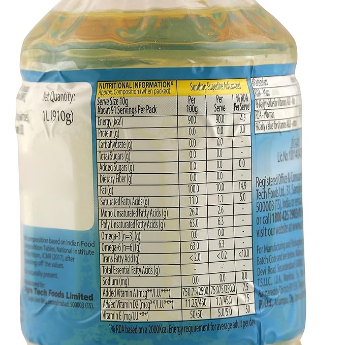 Superlite Advanced Sunflower Oil, 1700g (850g -Pack of 2, Super Saver Pack)