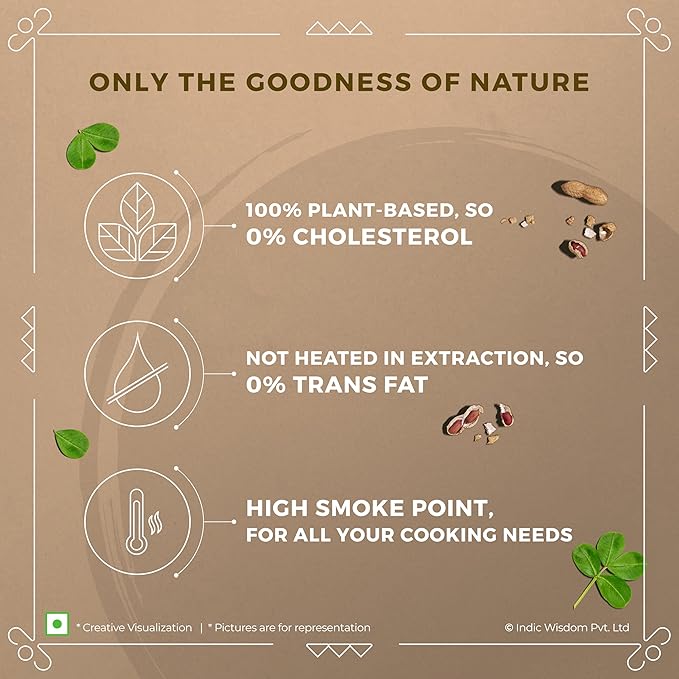 Wood Pressed Groundnut Oil 5 Liter (Cold Pressed Groundnut Oil - Extracted on Wooden Churner)