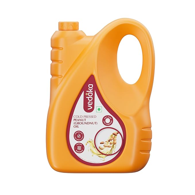 Vedaka Cold Pressed Groundnut (Peanut) Oil, 5 liters