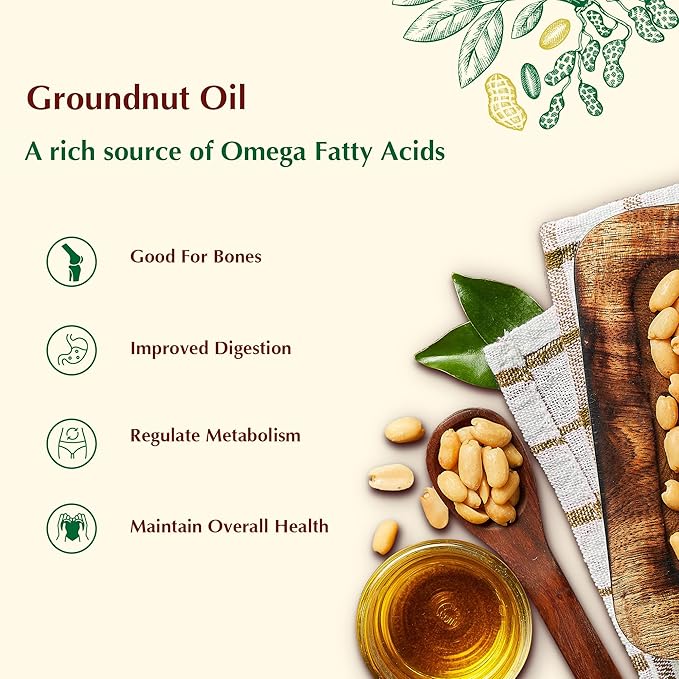 Vedaka Cold Pressed Groundnut (Peanut) Oil, 5 liters