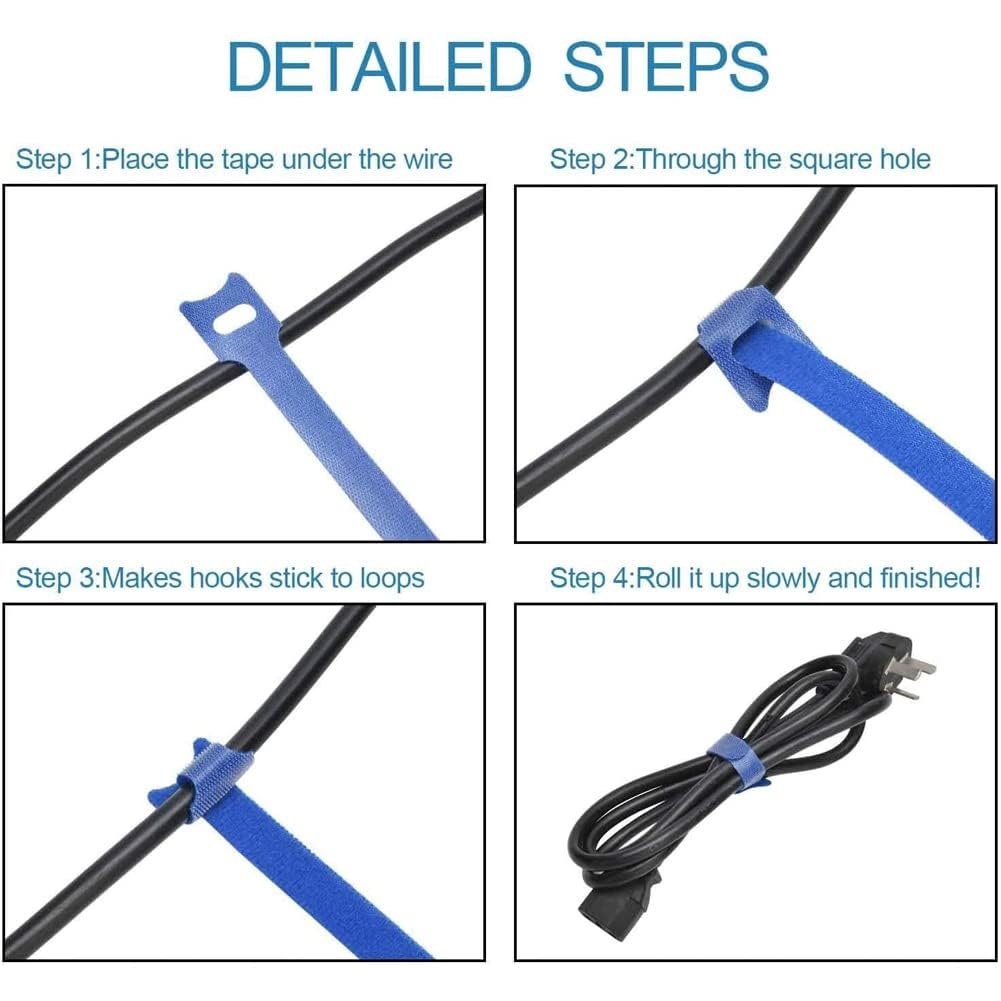 Cable Ties Reusable Adjustable Cord Straps Cable Organizer Cord Wrap Management Wire Ties Electronics Accessories (30)