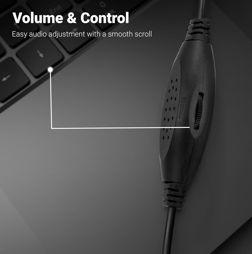 ZEBRONICS Fame, 2.0 USB Computer Speakers, 5 Watts, USB Powered, AUX, Volume Control Pod for PC, Laptops, Desktop