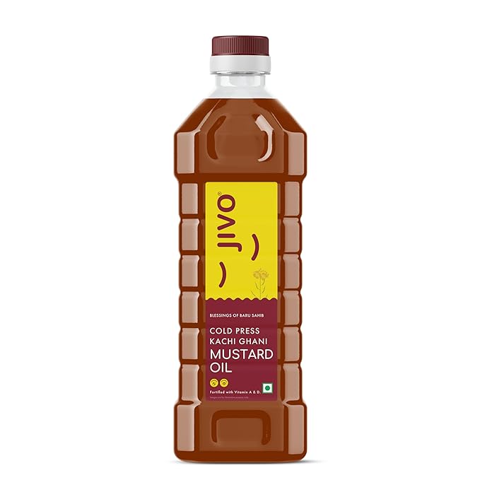 Cold Pressed Kachi Ghani Chemical Free Mustard Daily Cooking Oil, 1 Litre | Recommended for Roasting, Frying, Baking All type of Cuisines