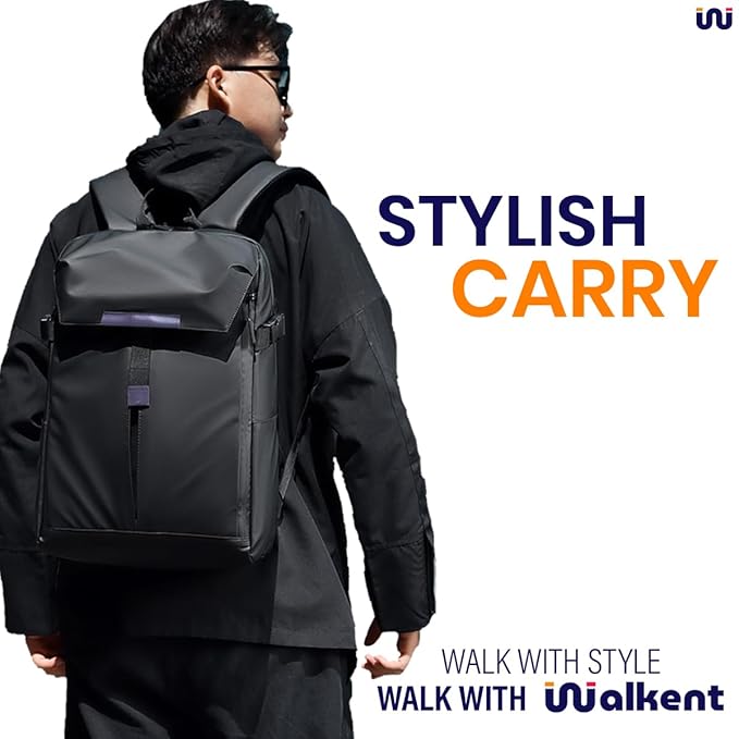 WALKENT Premium 15.6" Laptop Bag | Anti-Theft | Special Waterproof Fabric & Zipper | Side Pocket | For Office, College - Dia, 25Ltrs, 2 Compartment, 8 Pockets