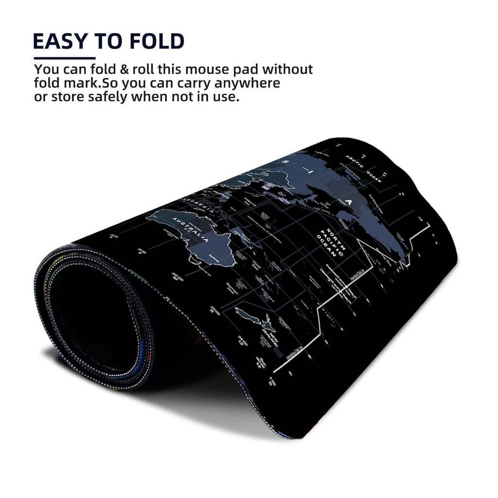 STRIFF World Map Extended Size (800 mm x 300 mm x 2 mm) Gaming Mouse Pad| Desk Mat | Stitched Edges| Non-Slip Rubber Base|Computer Laptop|Keyboard Mouse Pad for Office & Home (World Map)