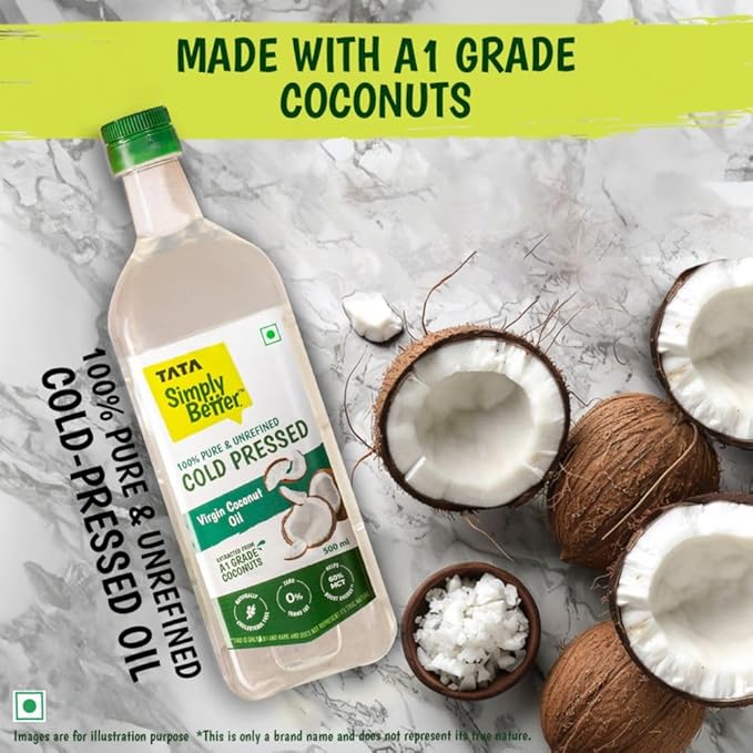Pure and Unrefined Cold Pressed Virgin Coconut Oil, Naturally Cholesterol Free, Kolhu/Kacchi Ghani/Mara Chekku/Ganuga, 1L, Rich Aroma & Flavour of Real Coconuts, A1 Grade Coconuts