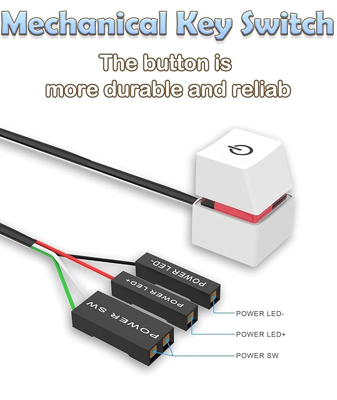 Pc Power Button,Pc Case,Computer Accessories,Suitable for Office Maintenance Technicians and DIY Enthusiasts, Suitable for Various Scenarios in Home Offices and Computer Rooms