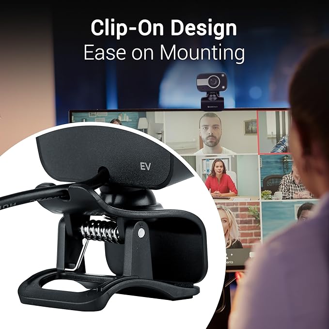 Zebronics Zeb-Crystal Clear Web Camera, 0.3 MP with USB with 3P Lens,Built-in Microphone,Auto White Balance,Night Vision and Manual Switch for LED (Black)