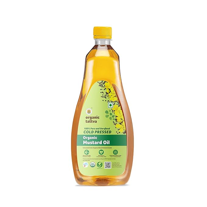 Mustard Oil 1 Ltr | Cold Pressed Mustard Oil 1 Litre, Unrefined & Natural Sarso Oil for Healthy Cooking