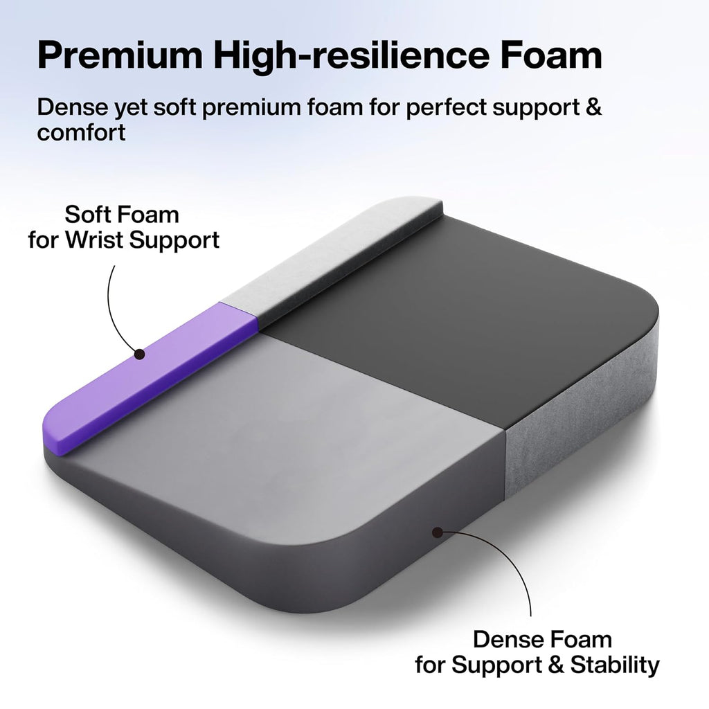 FOVERA Tabletop Laptop Riser Stand Cushion | Fits up to 17” Laptops | Large (21 x 15 x 3.5 Inch) Lightweight, Mouse-Friendly Top, Soft Wrist Support & Side Pockets | for All Laptops (Dark Grey)