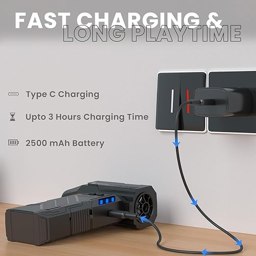 Portronics Tornado, Mini Handheld High Speed Air Duster, Rechargeable Type-C, for Cleaning Computers, Cars, Backyard and Home Appliances, Cordless & Compact, Adjustable Speed, Up to 130000 RPM (Black)