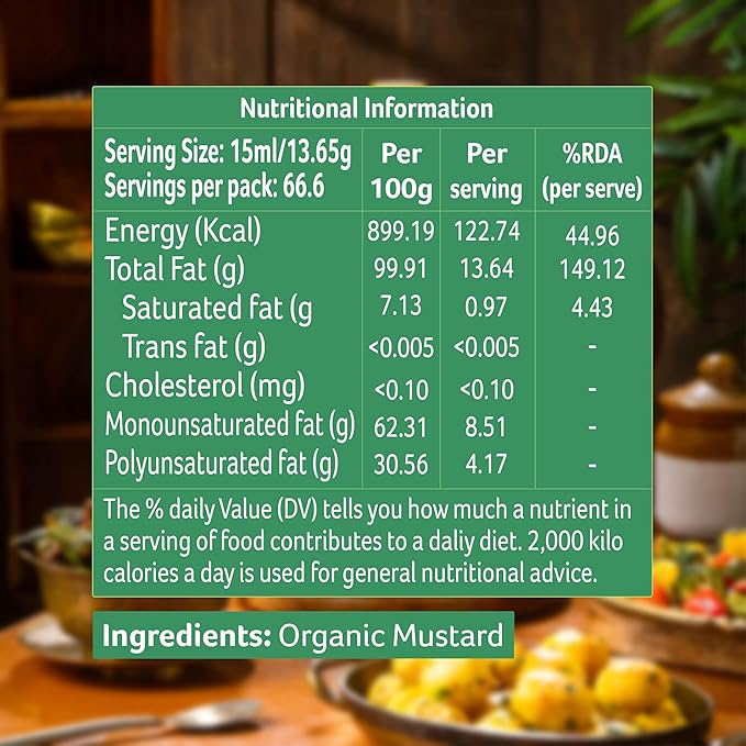 Mustard Oil 1 Ltr | Cold Pressed Mustard Oil 1 Litre, Unrefined & Natural Sarso Oil for Healthy Cooking