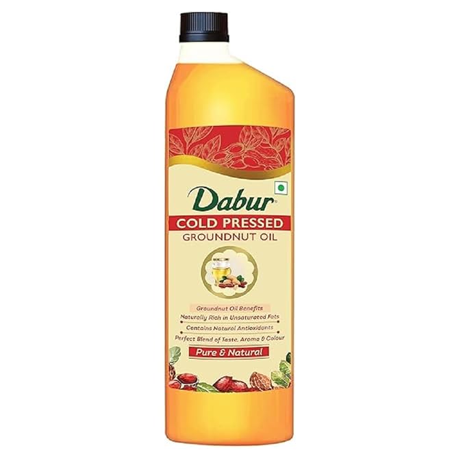 Cold Pressed Groundnut Cooking Oil - 1L | Rich in antioxidants | Good for Heart health | Enriched with MUFA & OMEGA 6 PUFA | Aroma of Purity