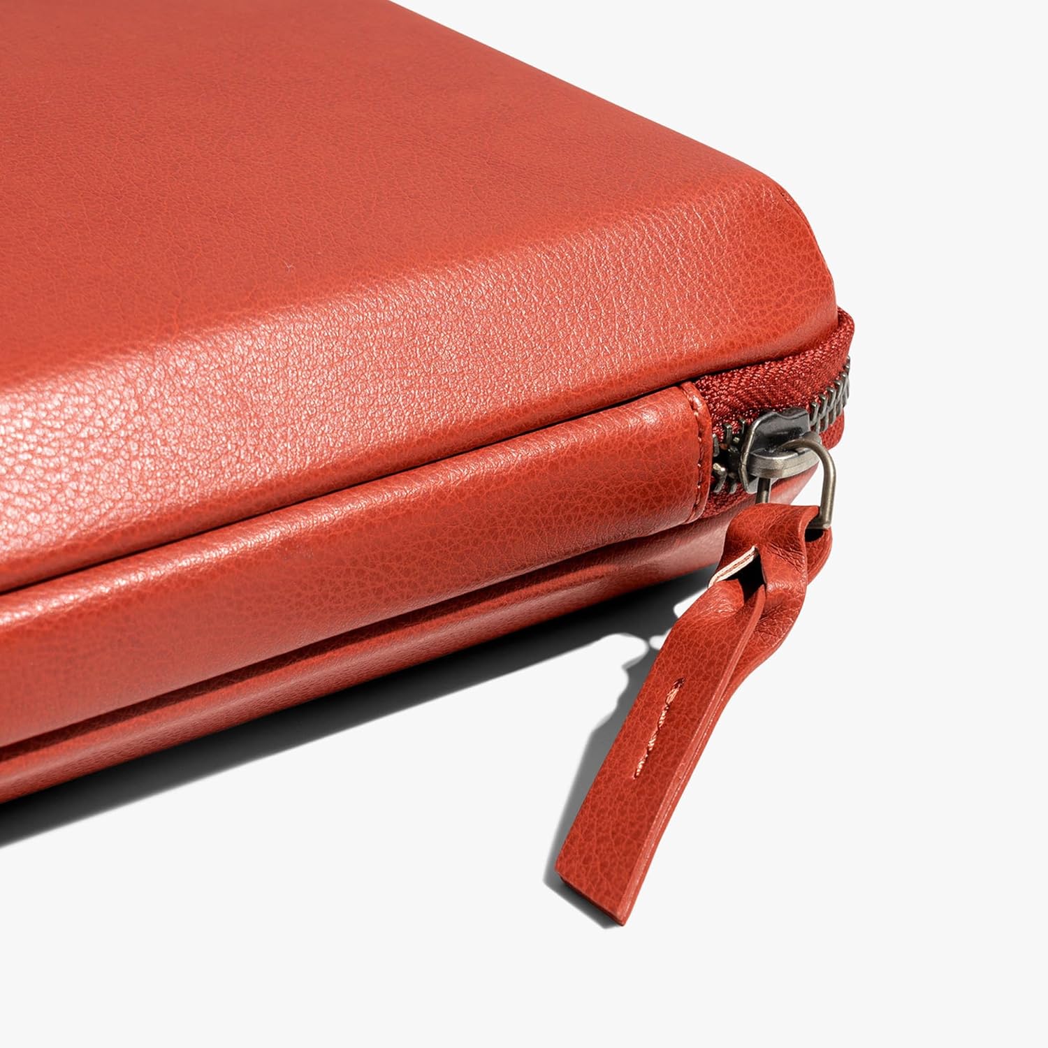 DailyObjects Leather Large Travel Digital Electronic Accessories Storage Bag,Portable Gadget Organizer Case,Tech Kit Pouch For Cables,Drive,Charger,Adapters,Power Bank,Charger Wire Organizer (Red)