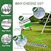 Dual-Edge Garden Rake - 170CM Farming Thatch Rake - Alloy Steel Adjustable Handle - Gardening Rake Loosening Soil & Cleaning Grass - Heavy Duty Agriculture Tool - Suitable for Garden & Lawn