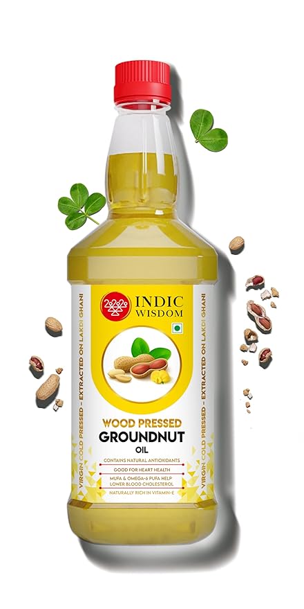 Wood Pressed Groundnut Oil 1 Liter (Cold Pressed Groundnut Oil - Extracted on Wooden Churner)
