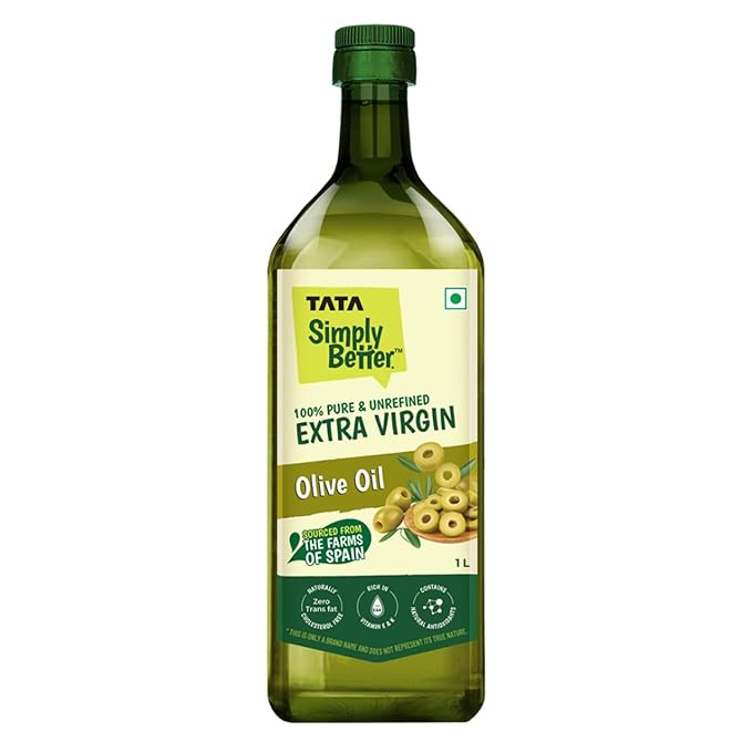 Pure & Unrefined Extra Virgin Olive Oil, A1 Grade Olives From The Farms of Spain, Cold Press Extraction, Cholesterol & Trans Fat-Free, Natural Antioxidants, Rich in Vitamin E & K