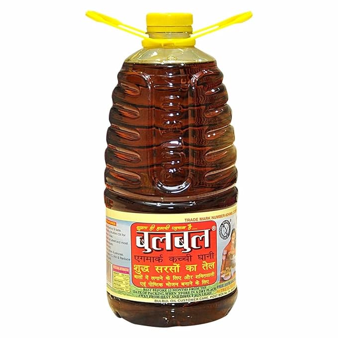 Kacchi Ghani Cold Pressed Mustard Oil 5 Litre | Wood Pressed Kolhu Chekku Sarso Tel | Pure & Unrefined Black Mustard Oil | High Aroma & Pungency | No Chemicals | For Cooking, Pickles