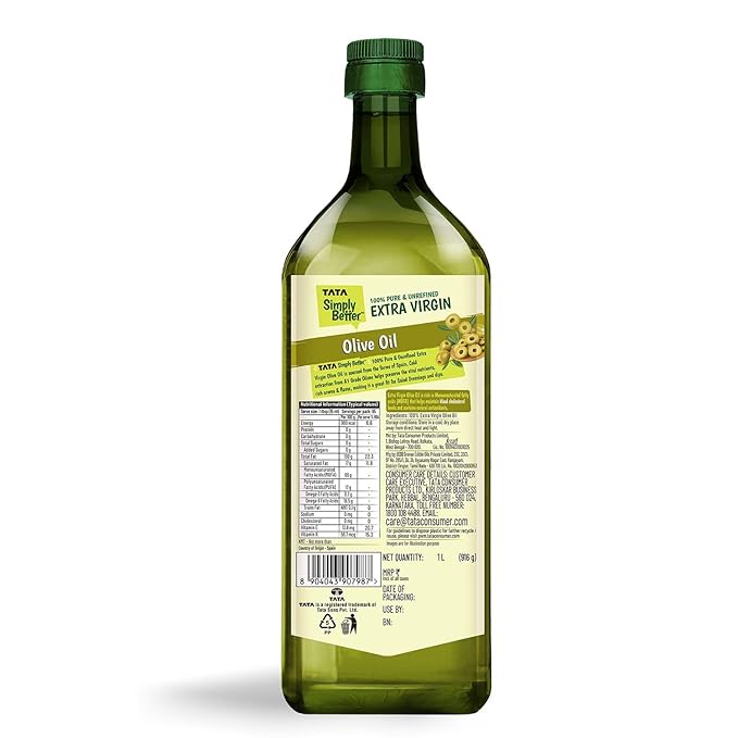 Pure & Unrefined Extra Virgin Olive Oil, A1 Grade Olives From The Farms of Spain, Cold Press Extraction, Cholesterol & Trans Fat-Free, Natural Antioxidants, Rich in Vitamin E & K