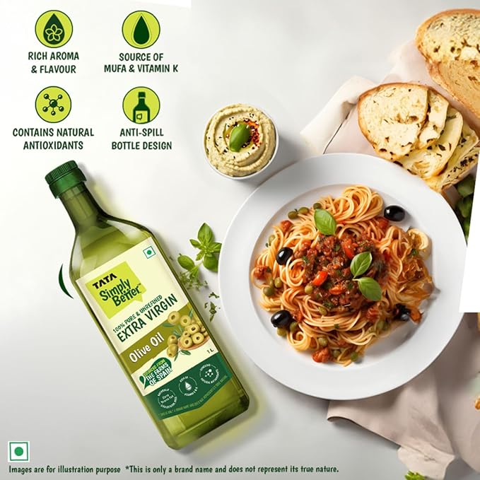 Pure & Unrefined Extra Virgin Olive Oil, A1 Grade Olives From The Farms of Spain, Cold Press Extraction, Cholesterol & Trans Fat-Free, Natural Antioxidants, Rich in Vitamin E & K